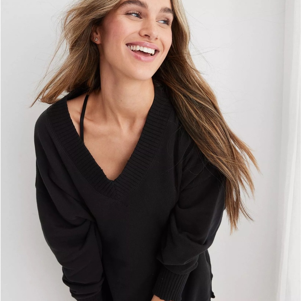 Aerie Down to Earth v-neck sweatshirt